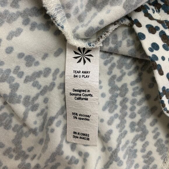 Athleta Geometric Dress Womens S Small Quarter Sleeve Surplice Neck Stretch Fit - Picture 8 of 10